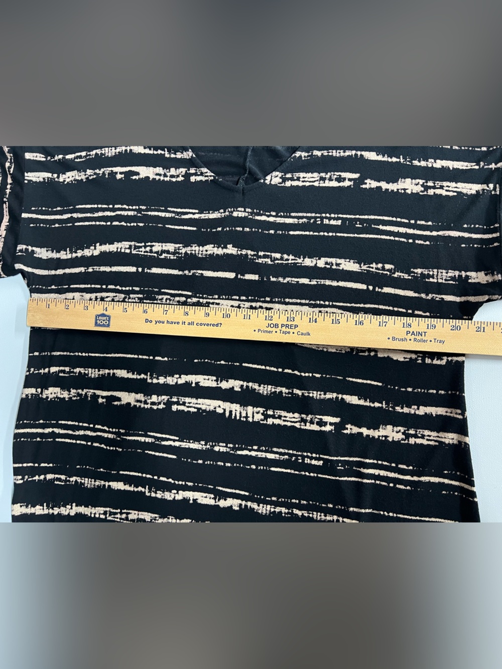 Habitat Black Striped Tunic Top Short Sleeves Womens Large - Picture 7 of 7